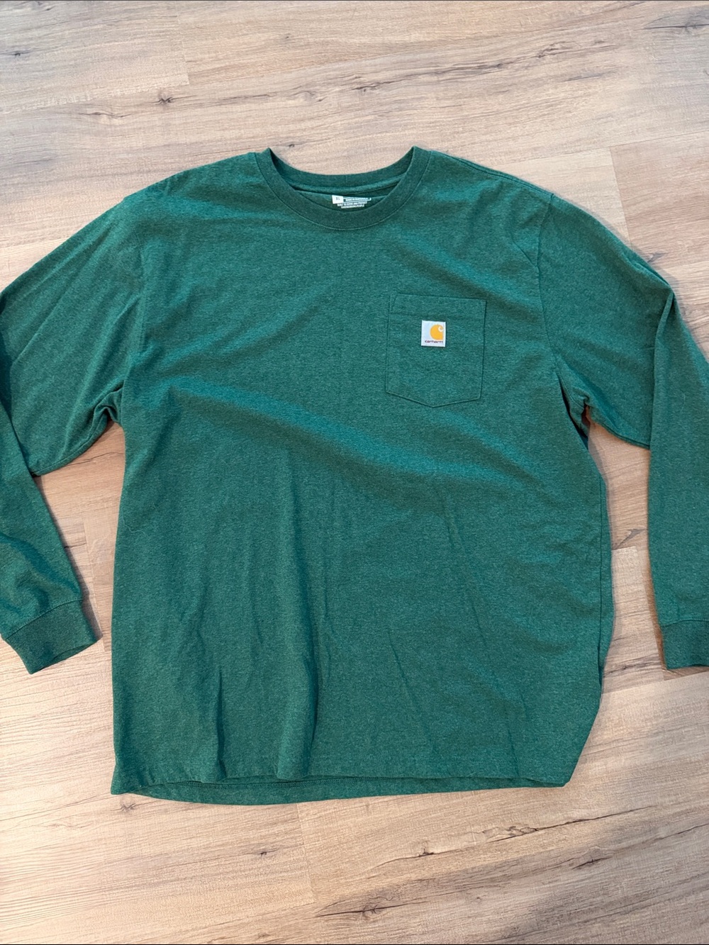 Carhartt K87 Loose Fit Long-Sleeve Pocket Tee in Green XL